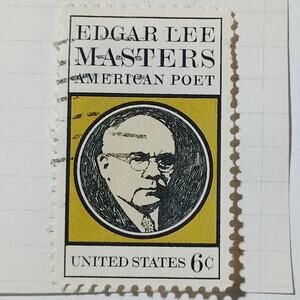 1970 US 6c Edgar Lee Masters American Poet Stamp #1405 Used Cancelled